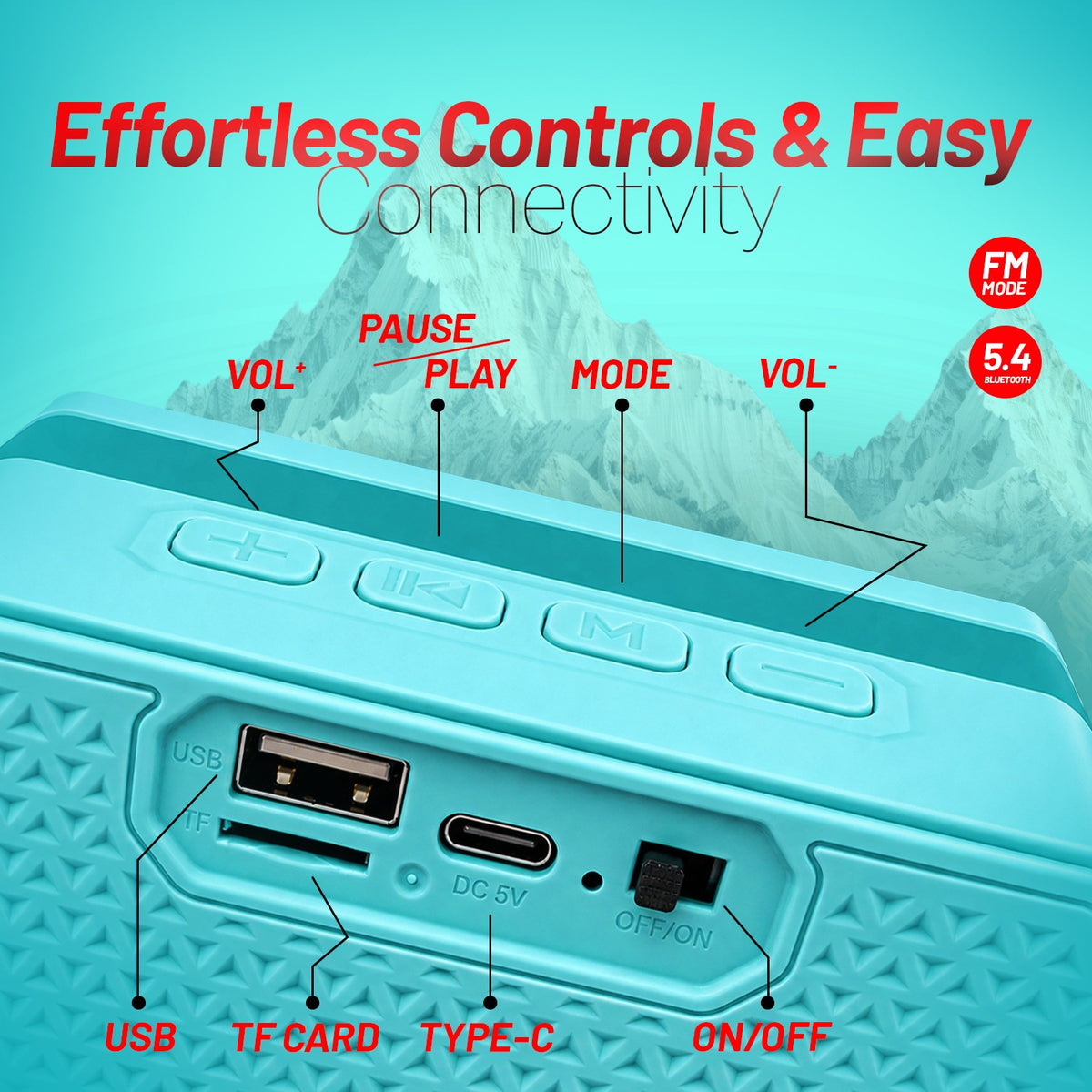 10W Wireless Bluetooth Portable Speaker | 6 Hours Playtime & TWS Mode | Soroo YO-388 – Sky Blue/Yellow/Orange/Grey