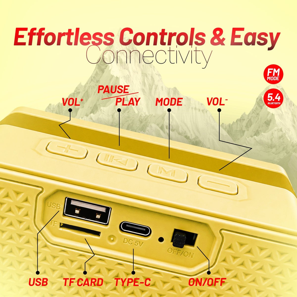 10W Wireless Bluetooth Portable Speaker | 6 Hours Playtime & TWS Mode | Soroo YO-388 – Sky Blue/Yellow/Orange/Grey