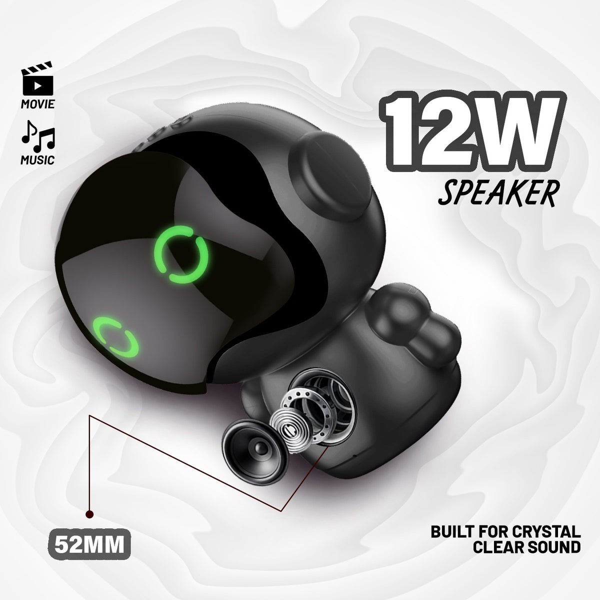 12W Wireless Bluetooth Portable Speaker | 6 Hours Playtime, Kid-Sized Sound & TWS | Soroo YO-445 – Pink/Black/Grey/Sky Blue