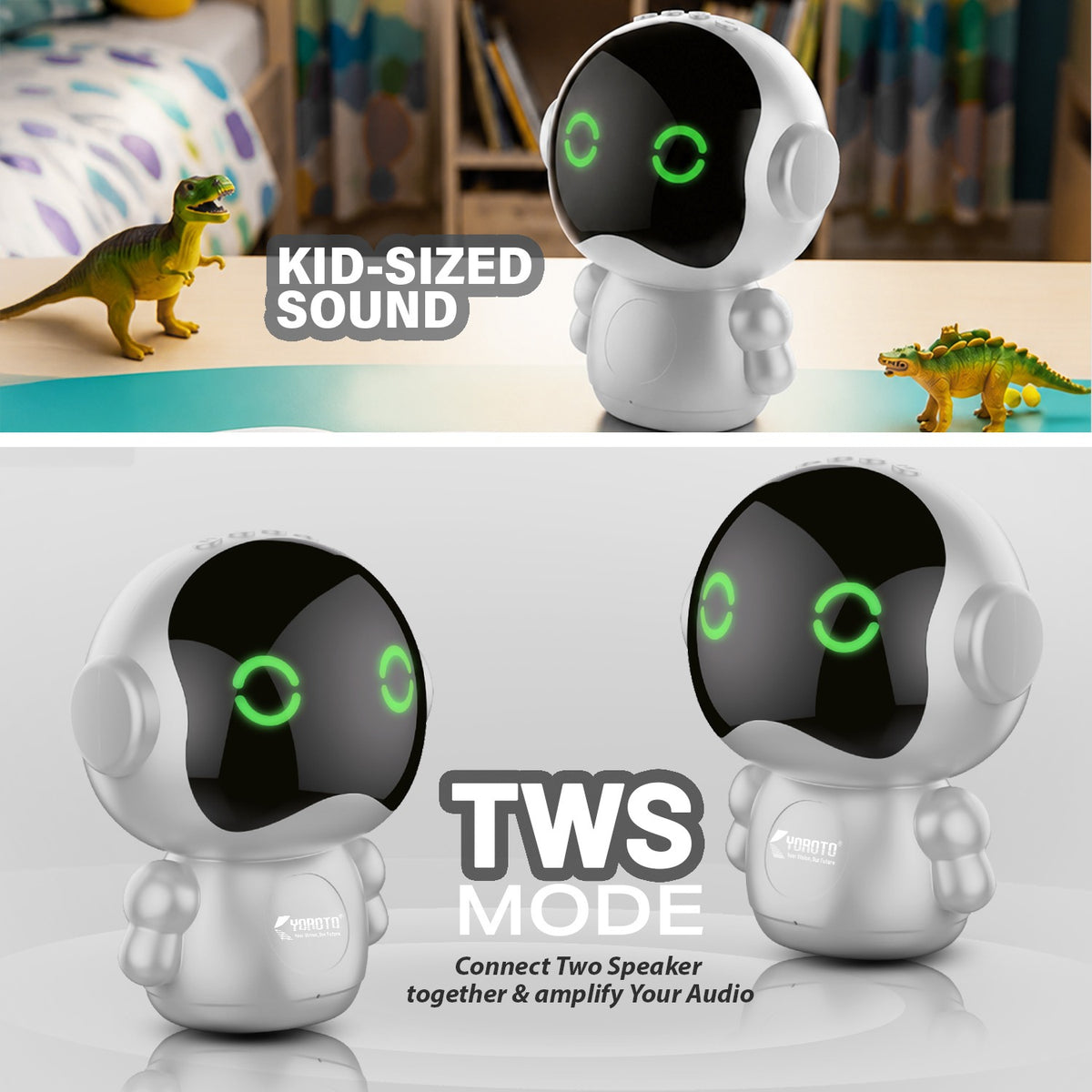 12W Wireless Bluetooth Portable Speaker | 6 Hours Playtime, Kid-Sized Sound & TWS | Soroo YO-445 – Pink/Black/Grey/Sky Blue
