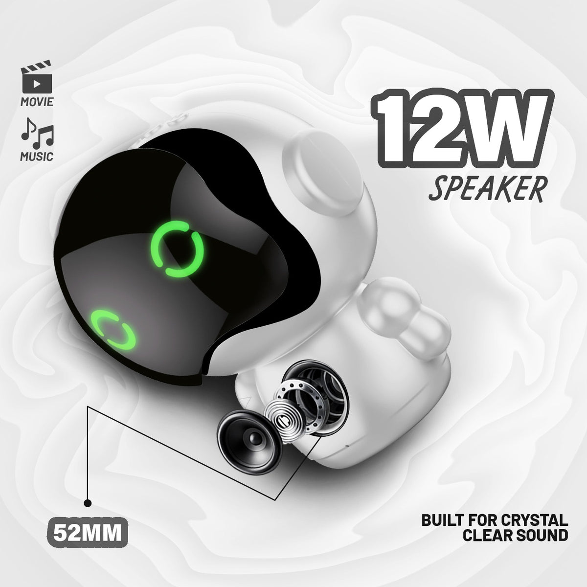 12W Wireless Bluetooth Portable Speaker | 6 Hours Playtime, Kid-Sized Sound & TWS | Soroo YO-445 – Pink/Black/Grey/Sky Blue