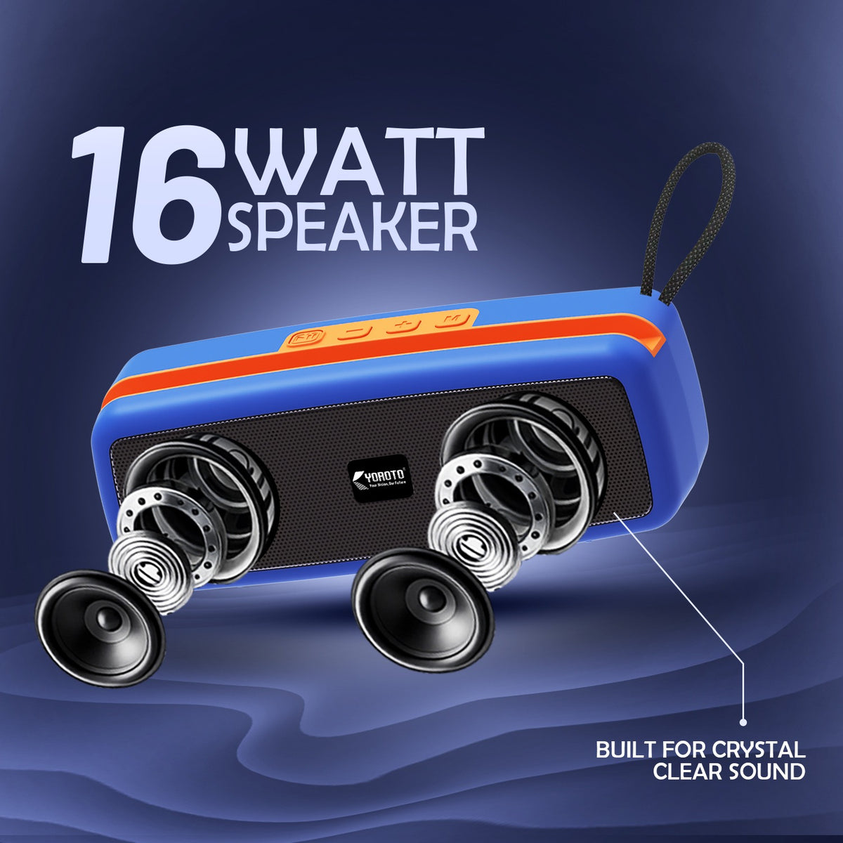 16W Wireless Bluetooth Portable Speaker | 6 Hours Playtime, TWS & FM Mode | Soroo YO-452 – Blue/Red/Green/Black