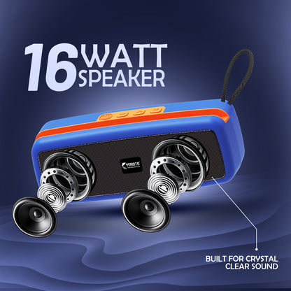 16W Wireless Bluetooth Portable Speaker | 6 Hours Playtime, TWS & FM Mode | Soroo YO-452 – Blue/Red/Green/Black