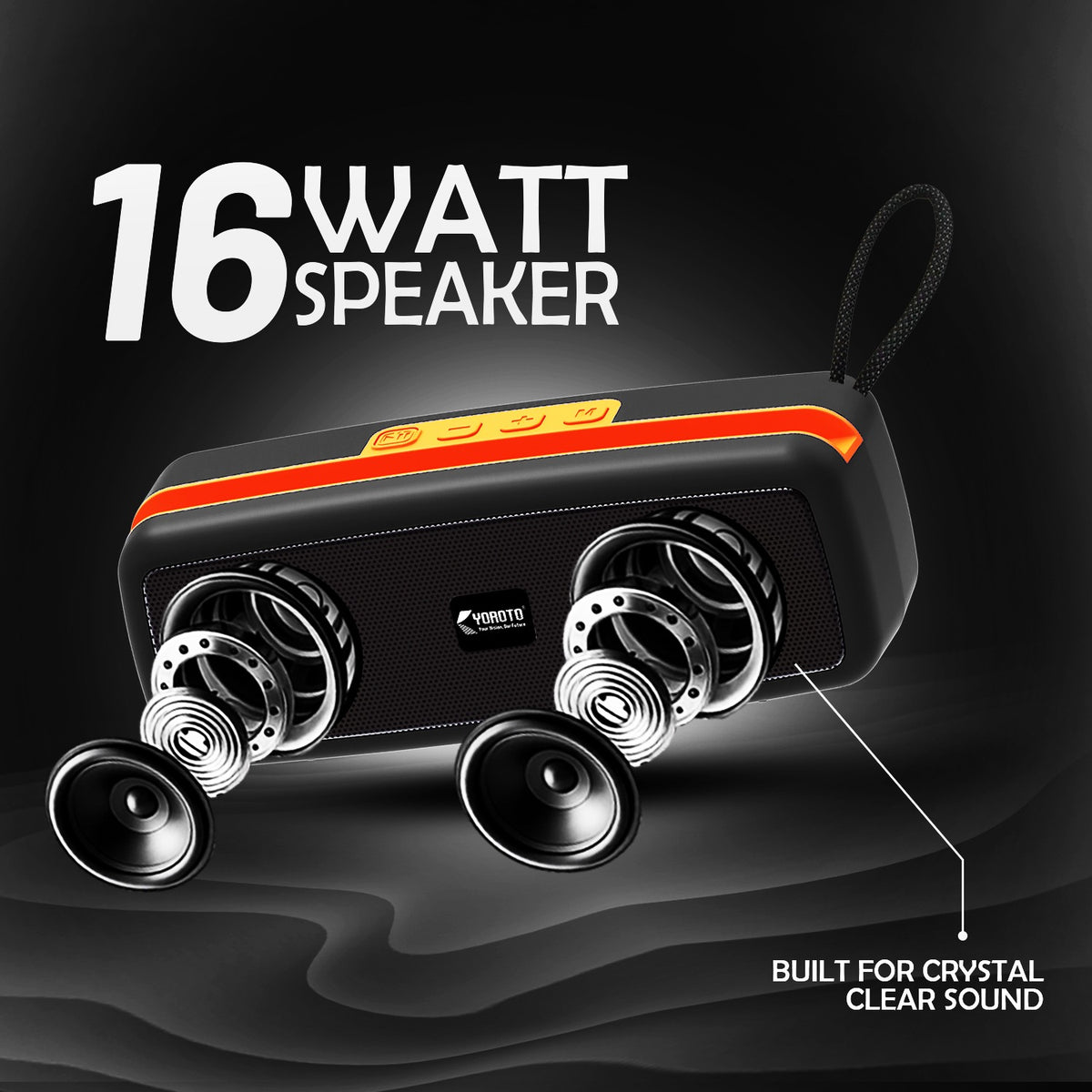 16W Wireless Bluetooth Portable Speaker | 6 Hours Playtime, TWS & FM Mode | Soroo YO-452 – Blue/Red/Green/Black