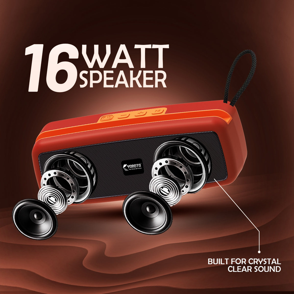16W Wireless Bluetooth Portable Speaker | 6 Hours Playtime, TWS & FM Mode | Soroo YO-452 – Blue/Red/Green/Black