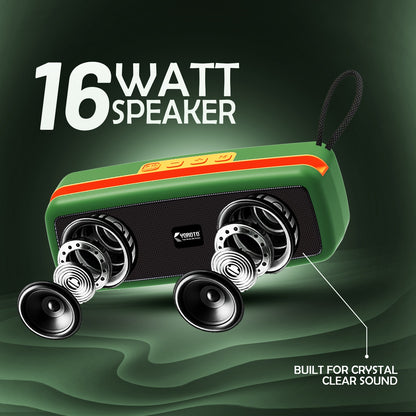 16W Wireless Bluetooth Portable Speaker | 6 Hours Playtime, TWS & FM Mode | Soroo YO-452 – Blue/Red/Green/Black