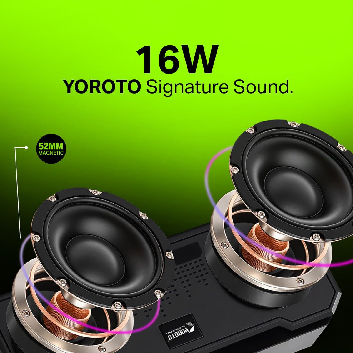 16W Wireless Bluetooth Portable Speaker | 6 Hours Playback, TWS Double Sound, FM & Bluetooth 5.4 | Soroo YO-463 – Red/Yellow/Sky Blue/Green