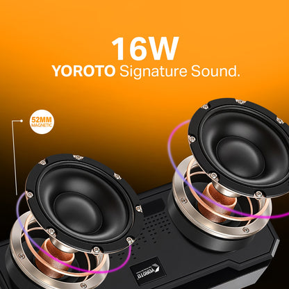 16W Wireless Bluetooth Portable Speaker | 6 Hours Playback, TWS Double Sound, FM & Bluetooth 5.4 | Soroo YO-463 – Red/Yellow/Sky Blue/Green