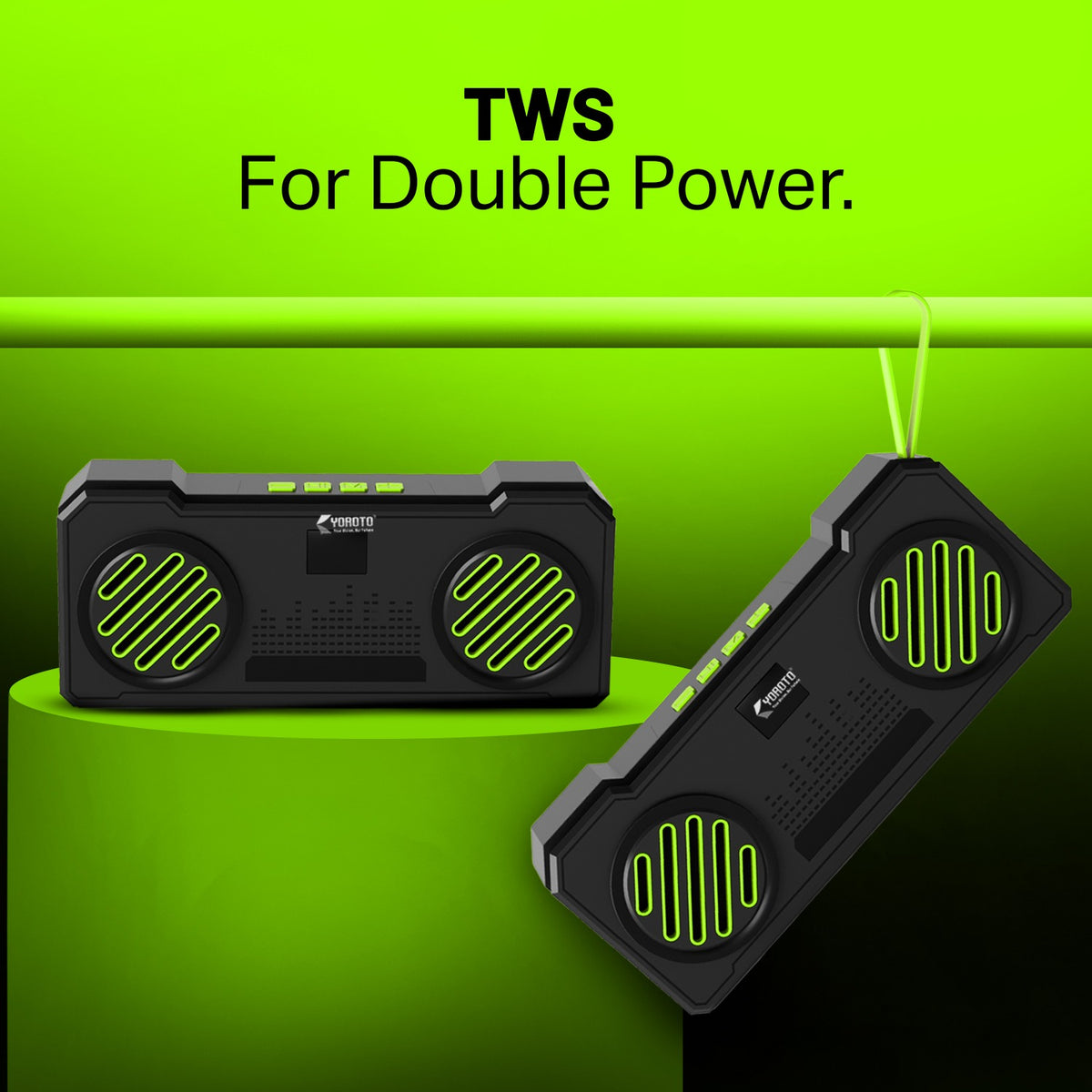 16W Wireless Bluetooth Portable Speaker | 6 Hours Playback, TWS Double Sound, FM & Bluetooth 5.4 | Soroo YO-463 – Red/Yellow/Sky Blue/Green