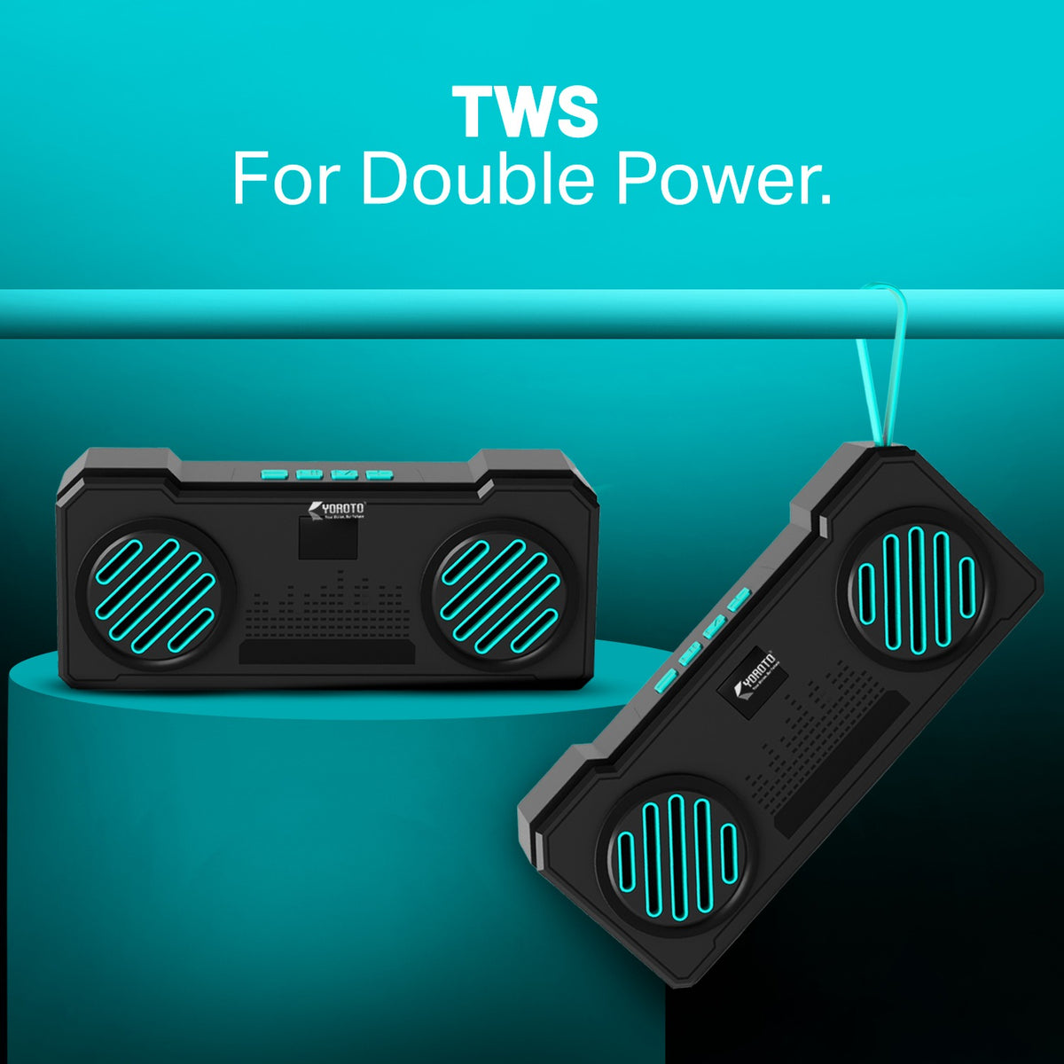16W Wireless Bluetooth Portable Speaker | 6 Hours Playback, TWS Double Sound, FM & Bluetooth 5.4 | Soroo YO-463 – Red/Yellow/Sky Blue/Green