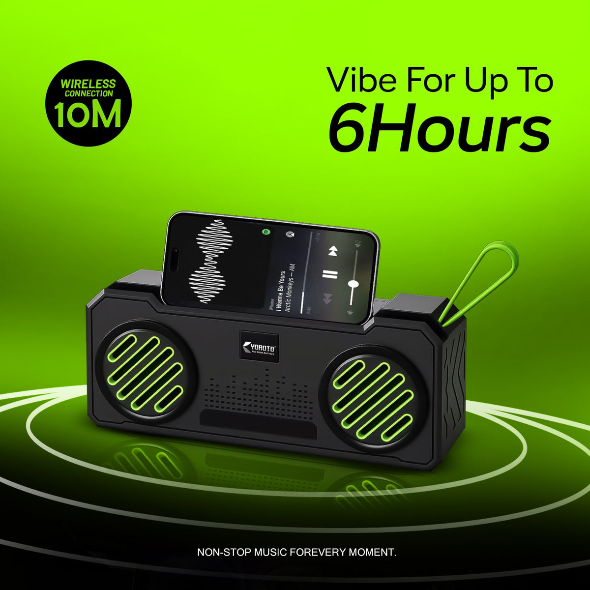 16W Wireless Bluetooth Portable Speaker | 6 Hours Playback, TWS Double Sound, FM & Bluetooth 5.4 | Soroo YO-463 – Red/Yellow/Sky Blue/Green