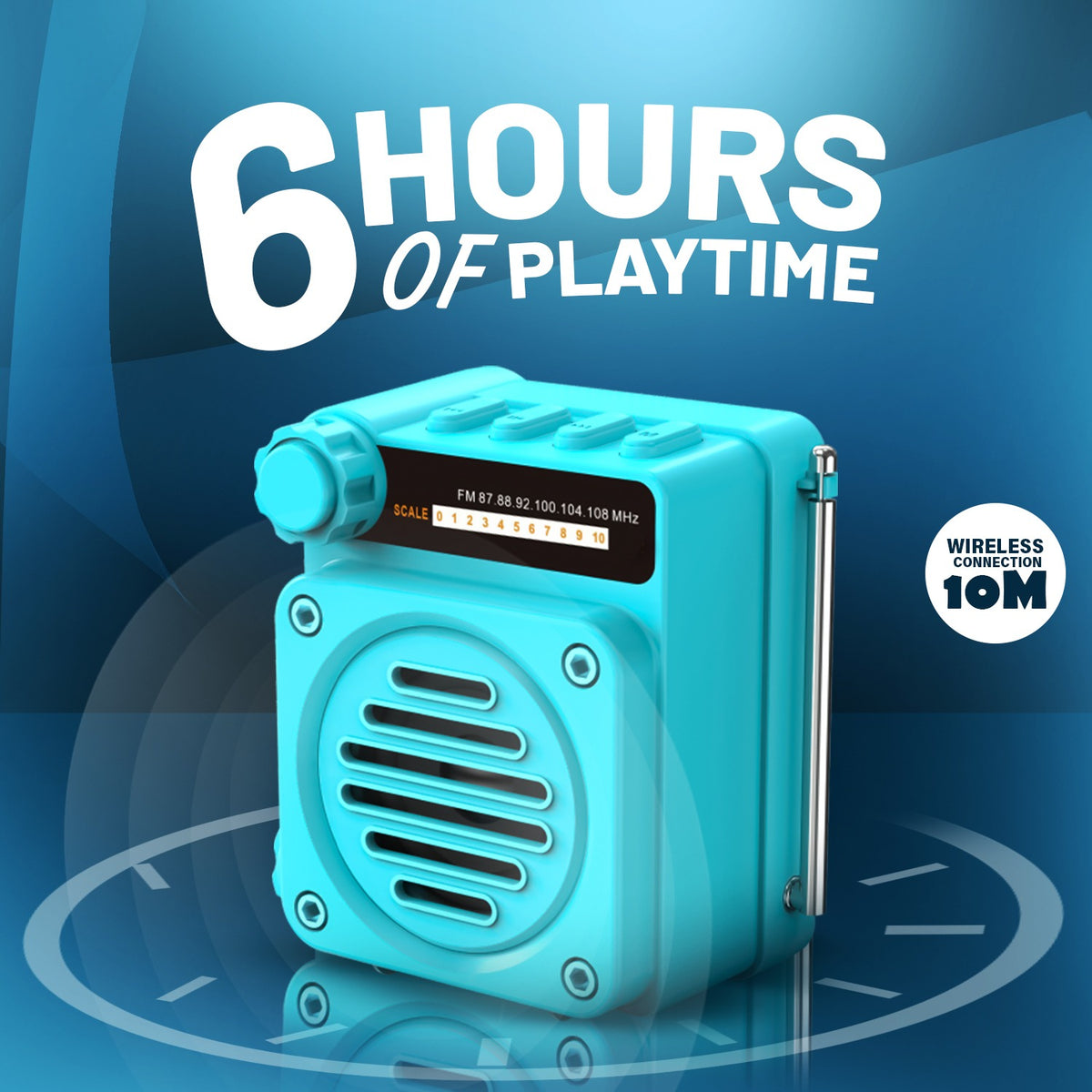 12W Wireless Bluetooth Portable Speaker | 6 Hours Playtime & TWS Mode | Soroo YO-465 – Sky Blue/Orange/Grey/Black