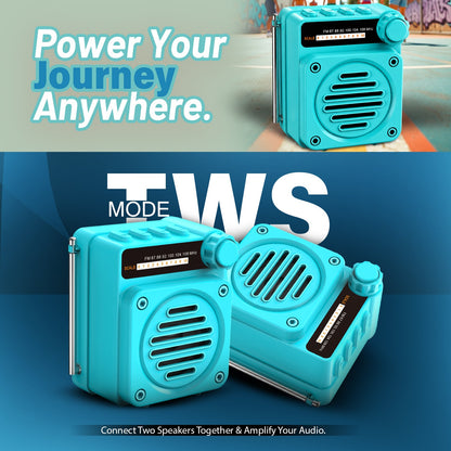 12W Wireless Bluetooth Portable Speaker | 6 Hours Playtime & TWS Mode | Soroo YO-465 – Sky Blue/Orange/Grey/Black