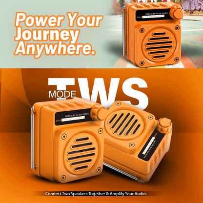 12W Wireless Bluetooth Portable Speaker | 6 Hours Playtime & TWS Mode | Soroo YO-465 – Sky Blue/Orange/Grey/Black