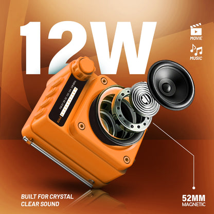 12W Wireless Bluetooth Portable Speaker | 6 Hours Playtime & TWS Mode | Soroo YO-465 – Sky Blue/Orange/Grey/Black