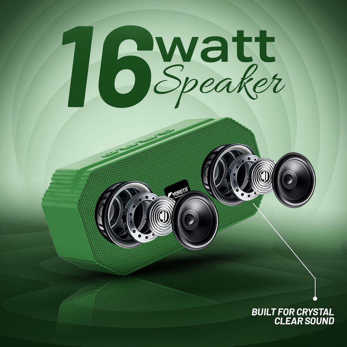 16W Wireless Bluetooth Portable Speaker | 6 Hours Playtime & TWS Mode | Soroo YO-475 – Red/Green/Blue/Black