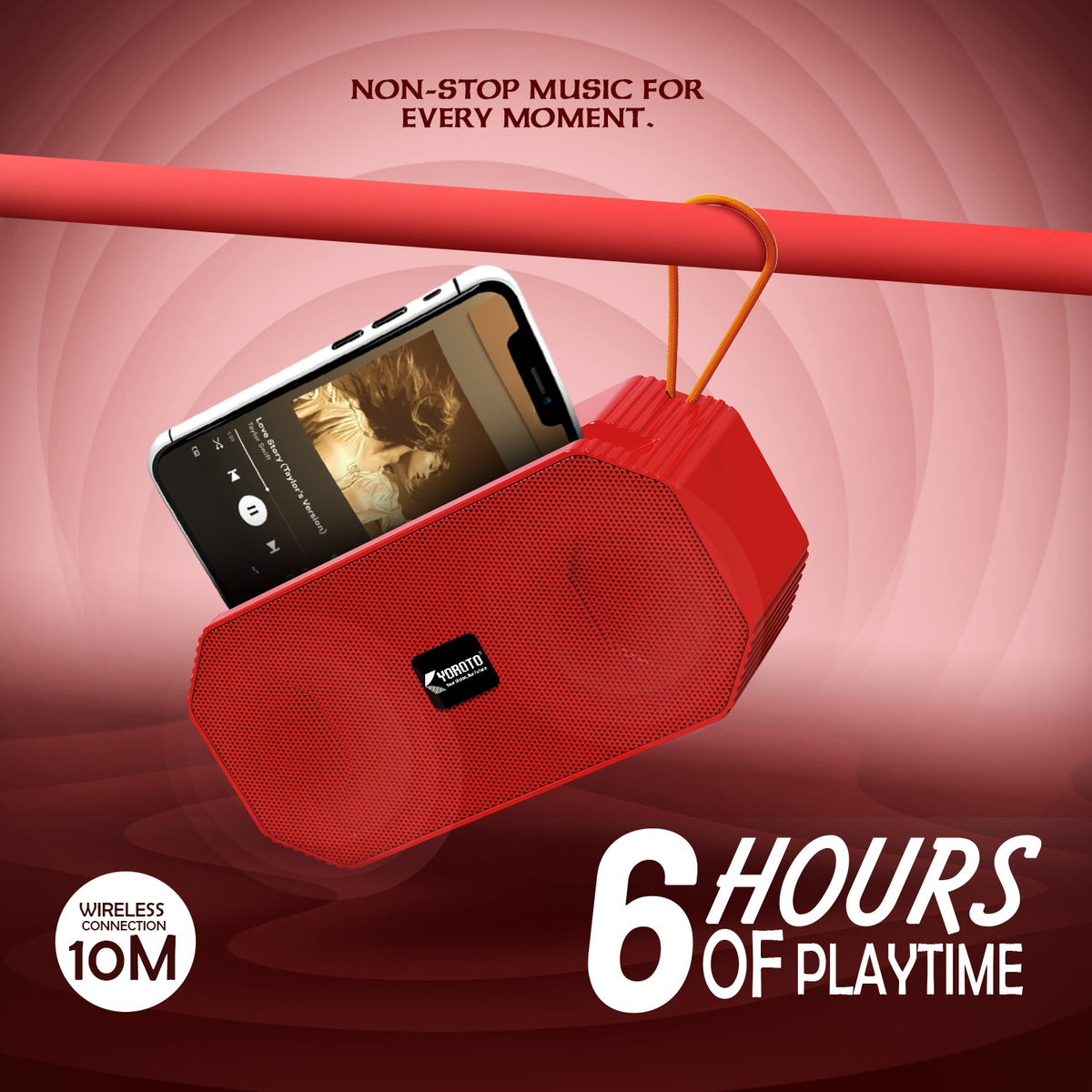 16W Wireless Bluetooth Portable Speaker | 6 Hours Playtime & TWS Mode | Soroo YO-475 – Red/Green/Blue/Black