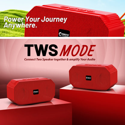 16W Wireless Bluetooth Portable Speaker | 6 Hours Playtime & TWS Mode | Soroo YO-475 – Red/Green/Blue/Black