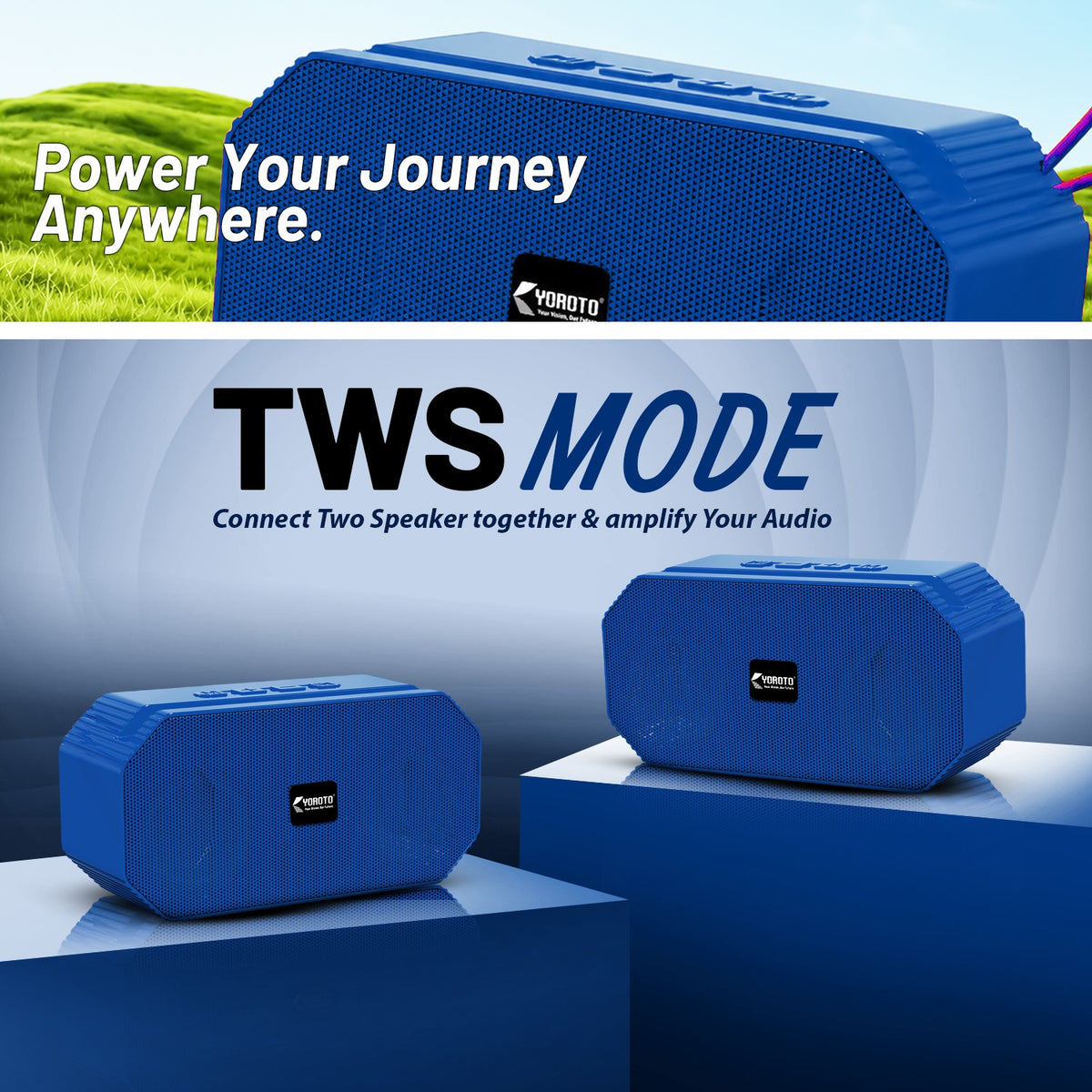 16W Wireless Bluetooth Portable Speaker | 6 Hours Playtime & TWS Mode | Soroo YO-475 – Red/Green/Blue/Black