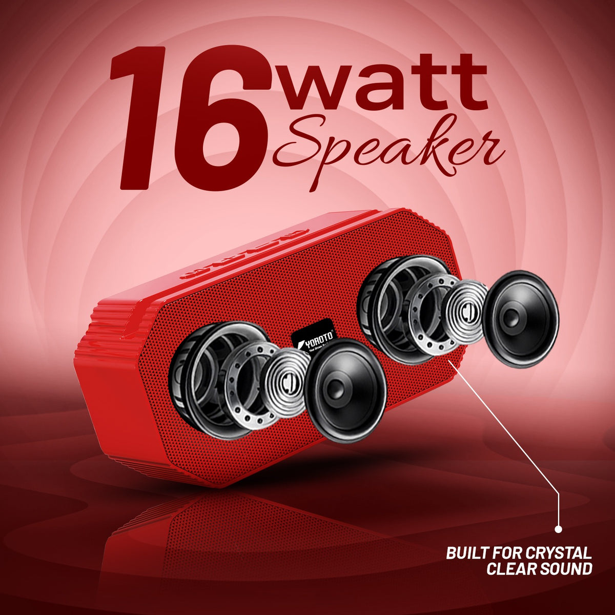 16W Wireless Bluetooth Portable Speaker | 6 Hours Playtime & TWS Mode | Soroo YO-475 – Red/Green/Blue/Black