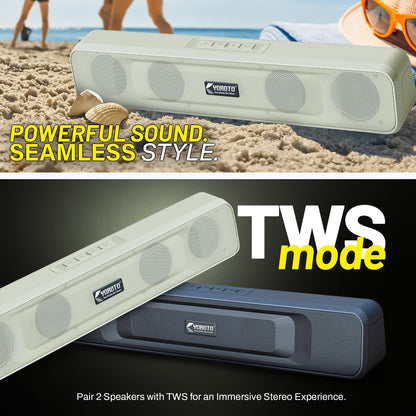 20W Wireless Bluetooth Portable Speaker | 6 Hours Playtime, FM, Bluetooth 5.4 & TWS | Soroo YO-SP23 – Blue/Black/Beige