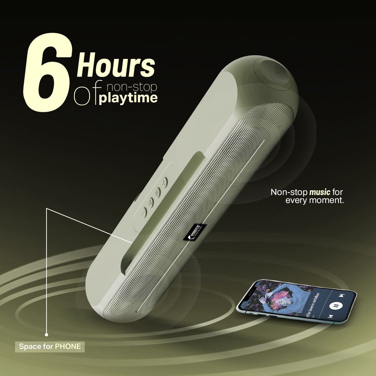 20W Wireless Bluetooth Portable Speaker | 6 Hours Playtime & TWS Mode | Soroo YO-SP29 – Black/Grey/Sage Green/Sky Blue