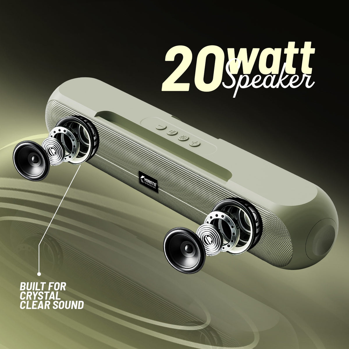 20W Wireless Bluetooth Portable Speaker | 6 Hours Playtime & TWS Mode | Soroo YO-SP29 – Black/Grey/Sage Green/Sky Blue