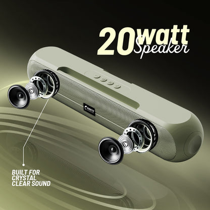 20W Wireless Bluetooth Portable Speaker | 6 Hours Playtime & TWS Mode | Soroo YO-SP29 – Black/Grey/Sage Green/Sky Blue