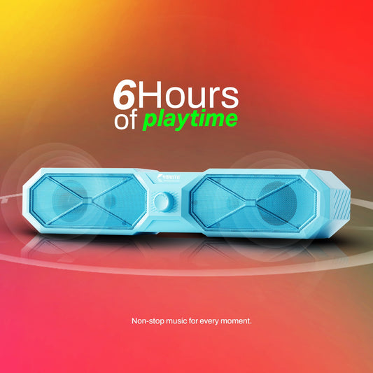 20W Wireless Bluetooth Party Speaker | 6 Hours Playtime, TWS & Multi-Function Switches | Soroo YO-SP44 – Grey/Black/Off White/Sky Blue