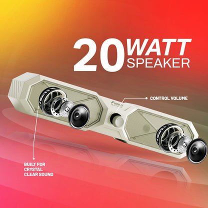 20W Wireless Bluetooth Party Speaker | 6 Hours Playtime, TWS & Multi-Function Switches | Soroo YO-SP44 – Grey/Black/Off White/Sky Blue