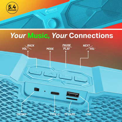 20W Wireless Bluetooth Party Speaker | 6 Hours Playtime, TWS & Multi-Function Switches | Soroo YO-SP44 – Grey/Black/Off White/Sky Blue