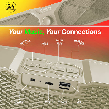 20W Wireless Bluetooth Party Speaker | 6 Hours Playtime, TWS & Multi-Function Switches | Soroo YO-SP44 – Grey/Black/Off White/Sky Blue