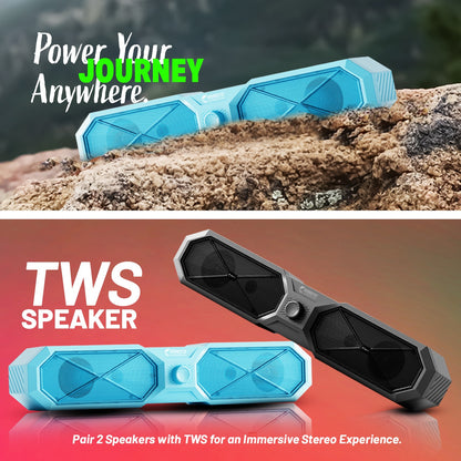 20W Wireless Bluetooth Party Speaker | 6 Hours Playtime, TWS & Multi-Function Switches | Soroo YO-SP44 – Grey/Black/Off White/Sky Blue