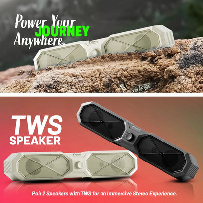 20W Wireless Bluetooth Party Speaker | 6 Hours Playtime, TWS & Multi-Function Switches | Soroo YO-SP44 – Grey/Black/Off White/Sky Blue