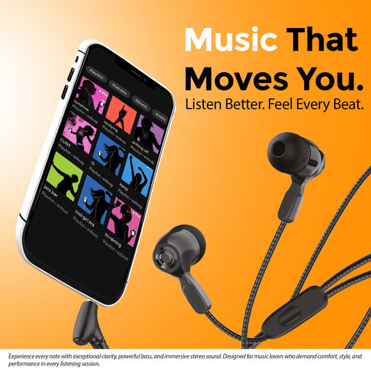 Wired Earphones with Mic, Deep Bass & Hi-Fi Sound Soroo SR-A50