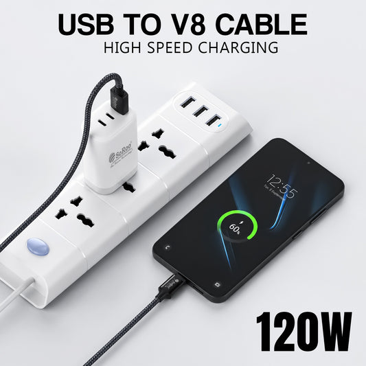 V8 Micro USB Cable | Fast Charging & Data Sync | Soroo SR-DT09V8 – Grey