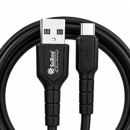 USB to Type-C Cable | 38W Fast Charging & Data Sync | Soroo SR-DT21 – Black