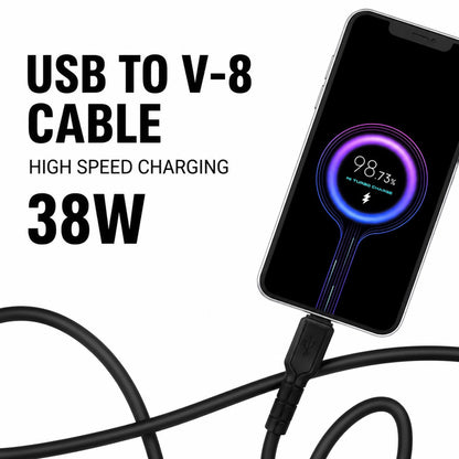 USB to Type-C Cable | 38W Fast Charging & Data Sync | Soroo SR-DT21 – Black