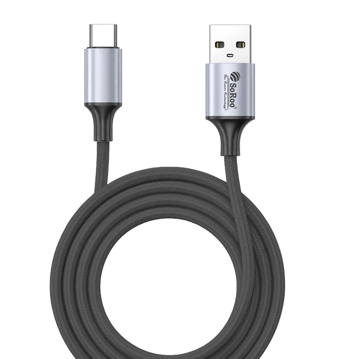 80W Fast Charging Data Cable | 1.2m Nylon Braided Cable | Soroo SR-DT22 – Black