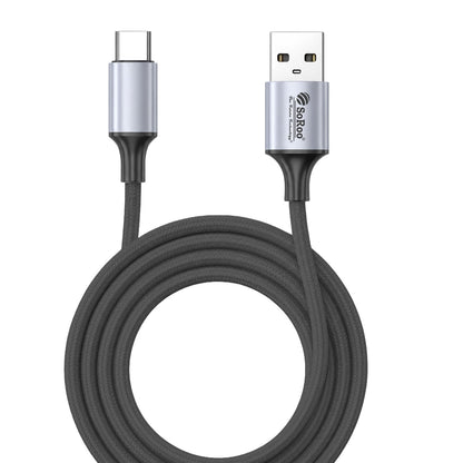 80W Fast Charging Data Cable | 1.2m Nylon Braided Cable | Soroo SR-DT22 – Black