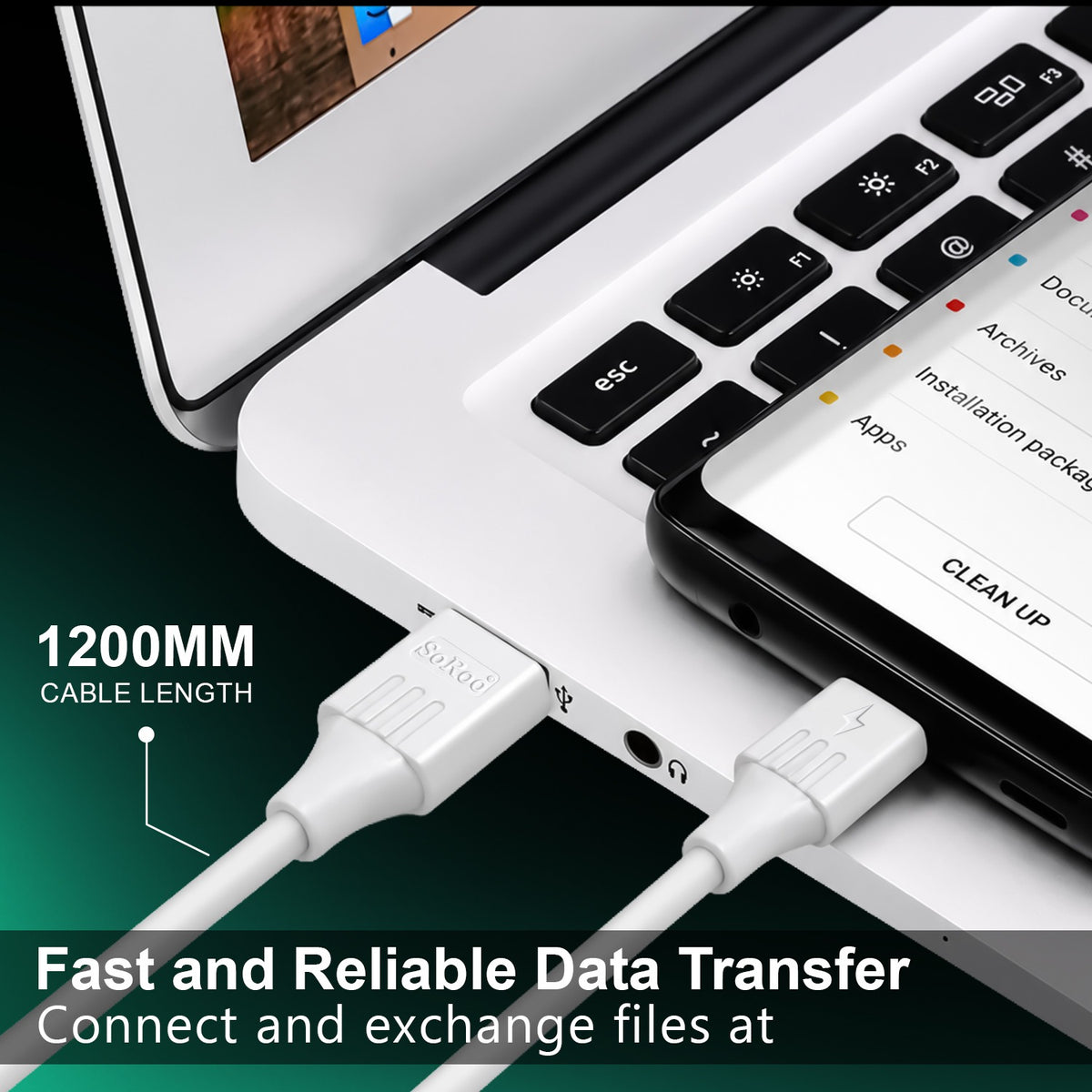 32W Fast Charging Data Cable | Charging & Data Sync Cable | Soroo SR-DTRED2.0 – White
