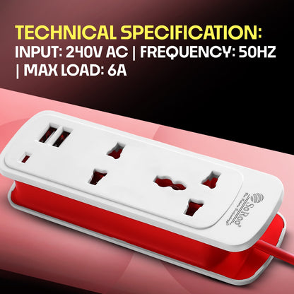 Fast Charging Extension Board 2 Universal Socket 2 USB Port 2 Meter Cable SOROO SR-EX29