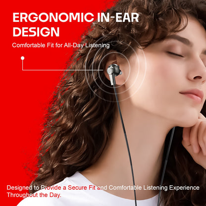 Wired Earphones with Mic, Hi-Fi Sound & 13mm Driver Soroo SR-ITUNE3
