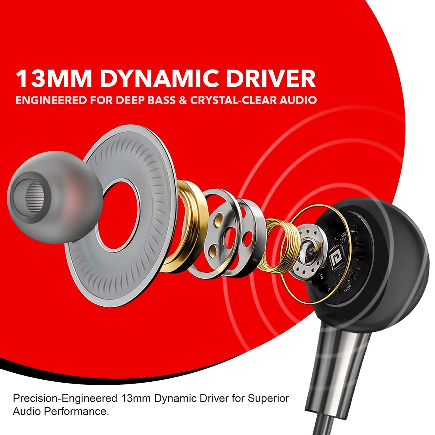 Wired Earphones with Mic, Hi-Fi Sound & 13mm Driver Soroo SR-ITUNE3
