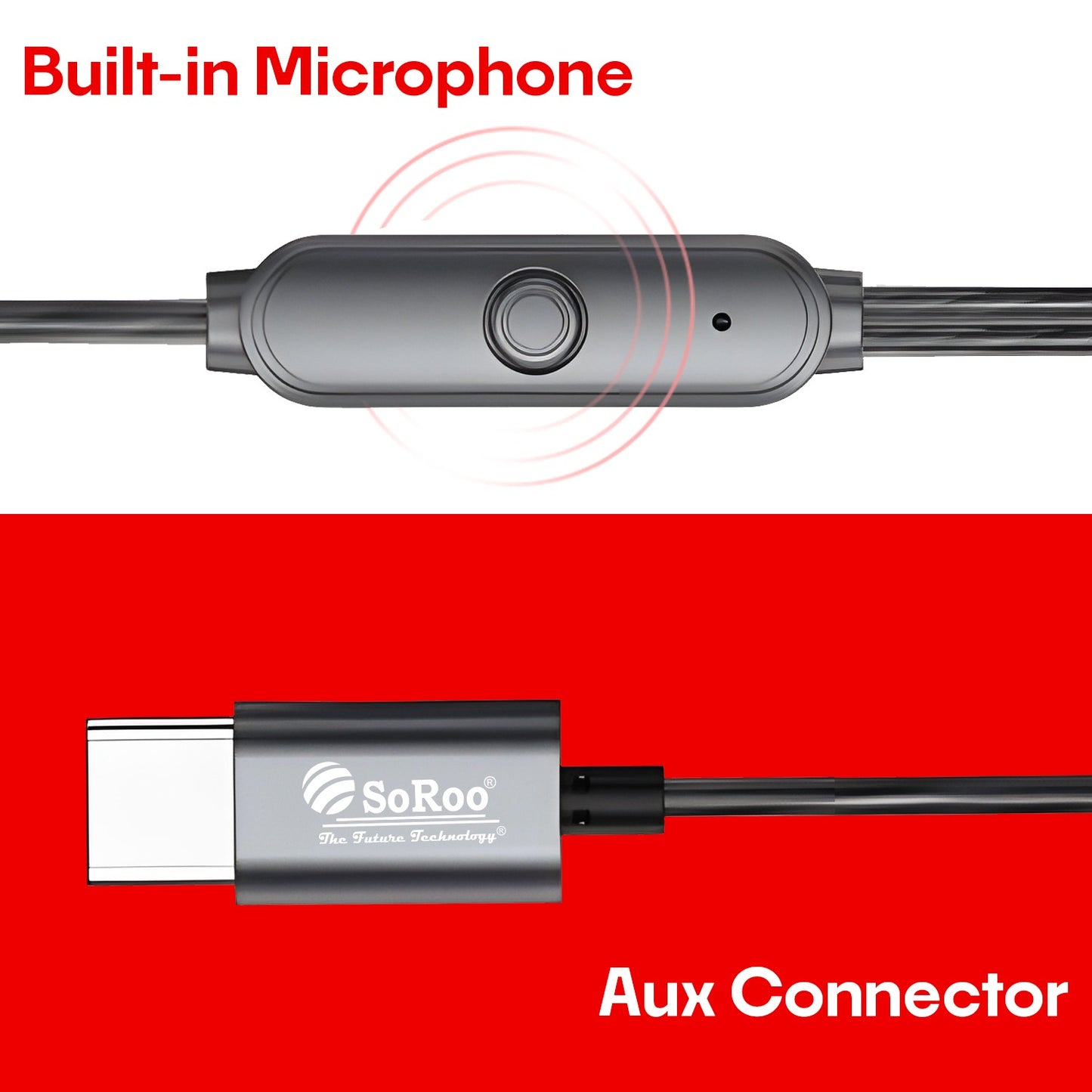 Wired Earphones with Mic, Hi-Fi Sound & 13mm Driver Soroo SR-ITUNE3