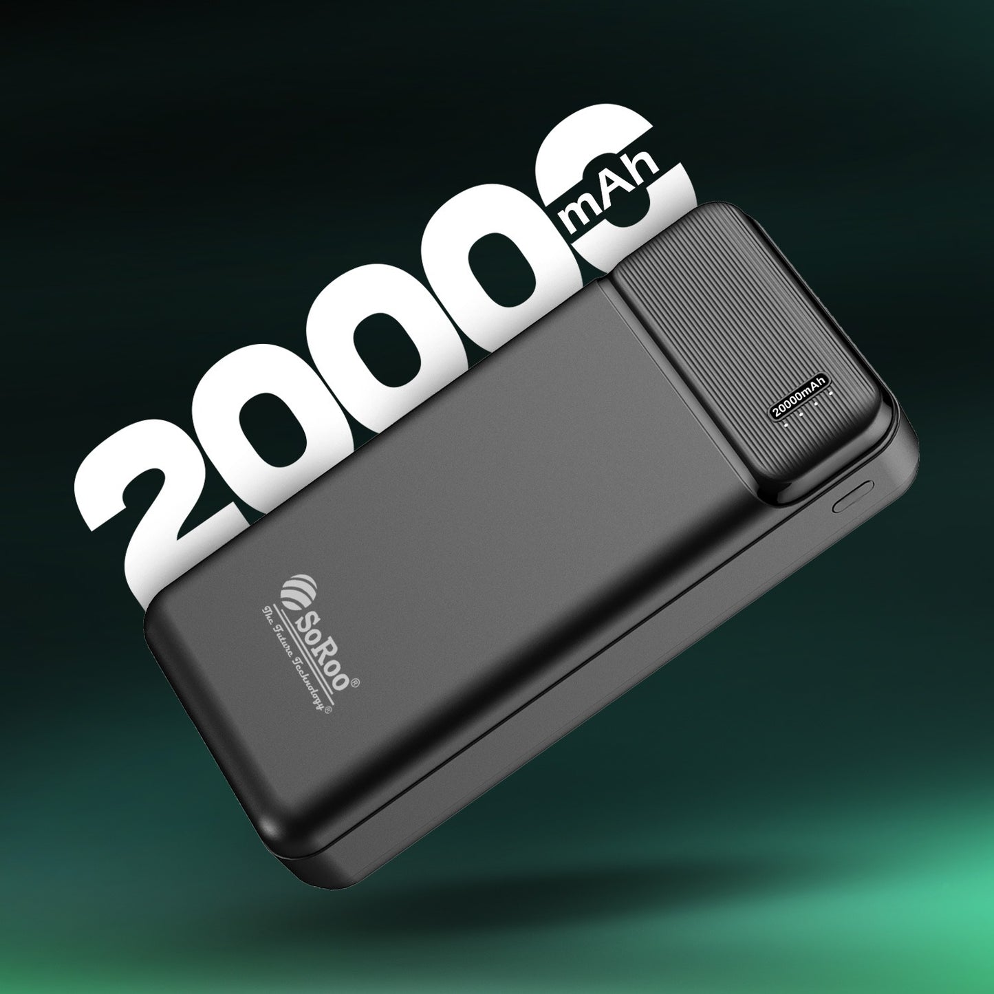 Fast Charging Power Bank SoRoo 20000mAh 18W – Ultra Compact Pocket Size (Black) PB-189