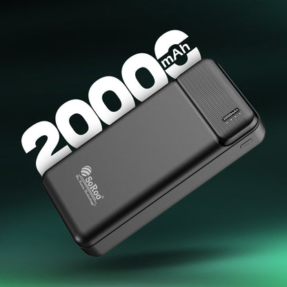 Fast Charging Power Bank SoRoo 20000mAh 18W – Ultra Compact Pocket Size (Black) PB-189