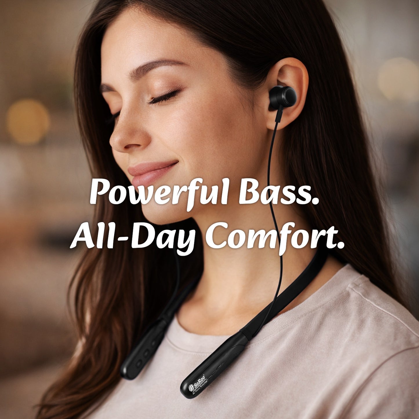 Bluetooth Neckband 88Hr ENC Fast Charging SoRoo I-BAND-38 Black