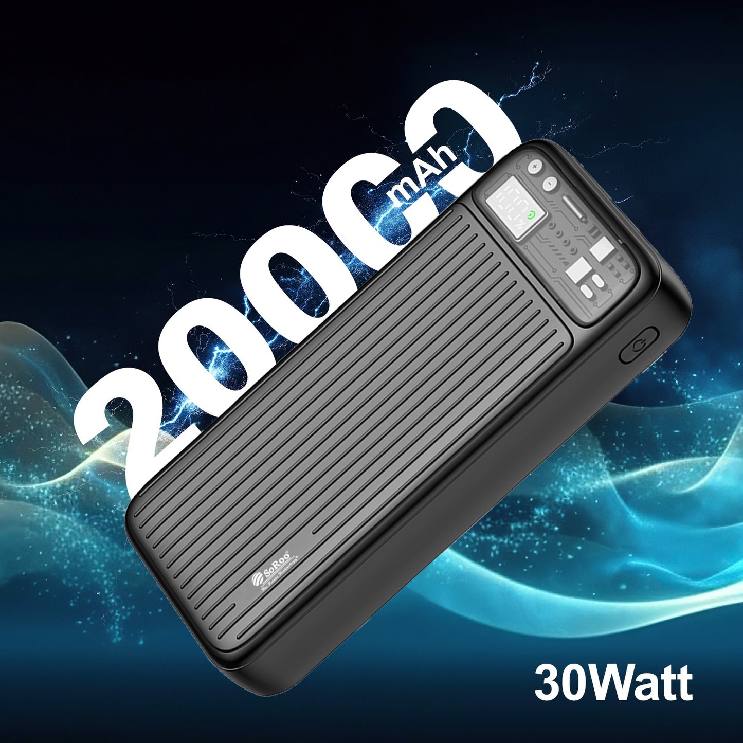Power Bank Fast Charging 30W 20000mAh SoRoo Future PB186 Black