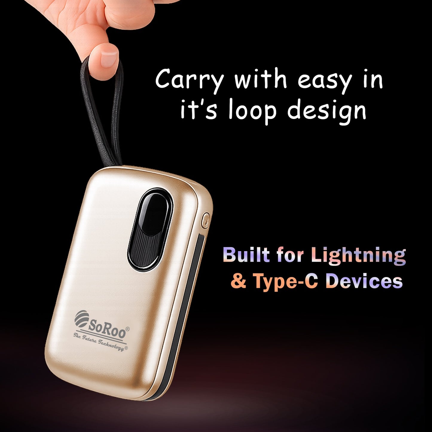 Power Bank Fast Charging 66W 10000mAh SoRoo Future PB194 Golden